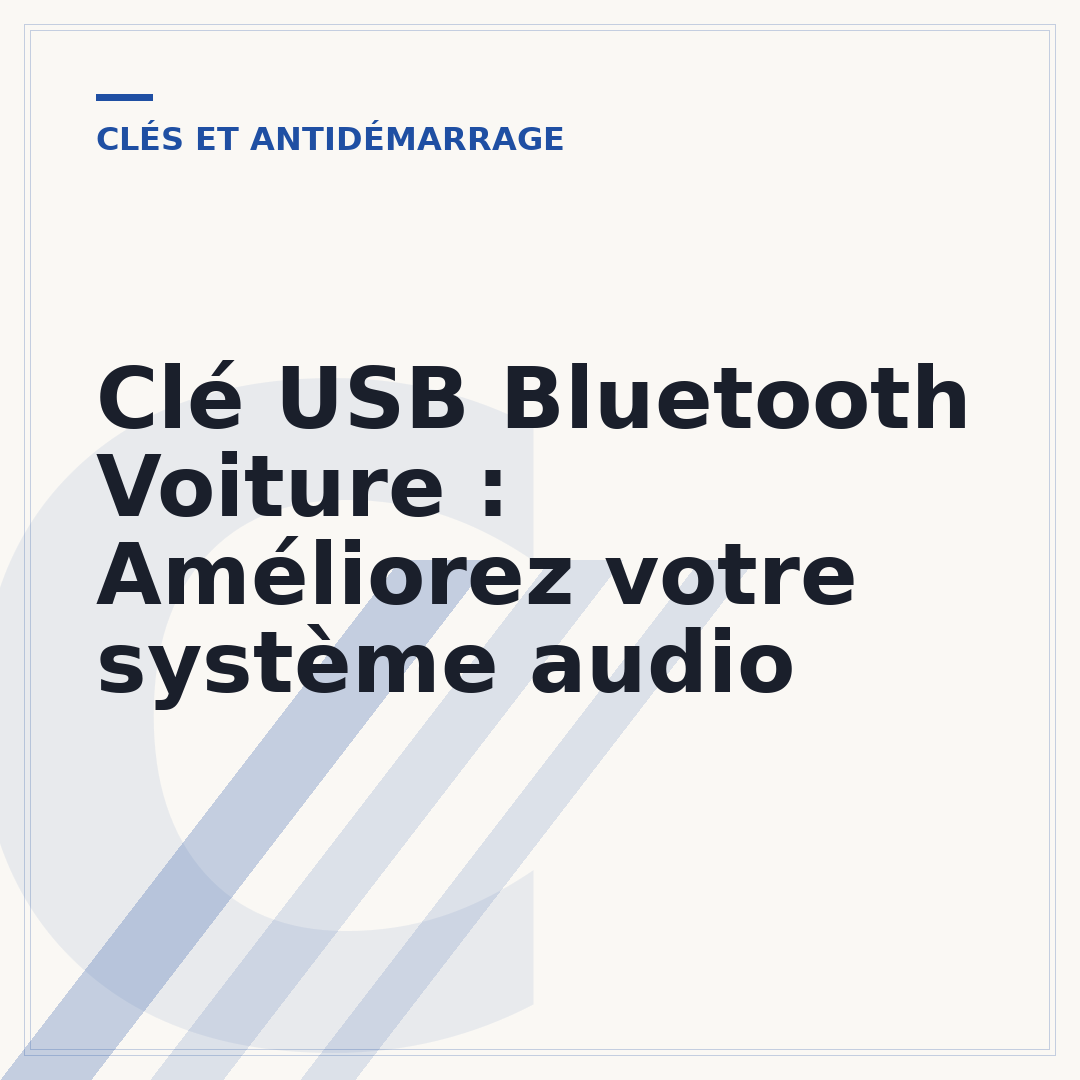 Clé USB Bluetooth Voiture : Améliorez votre système audio
