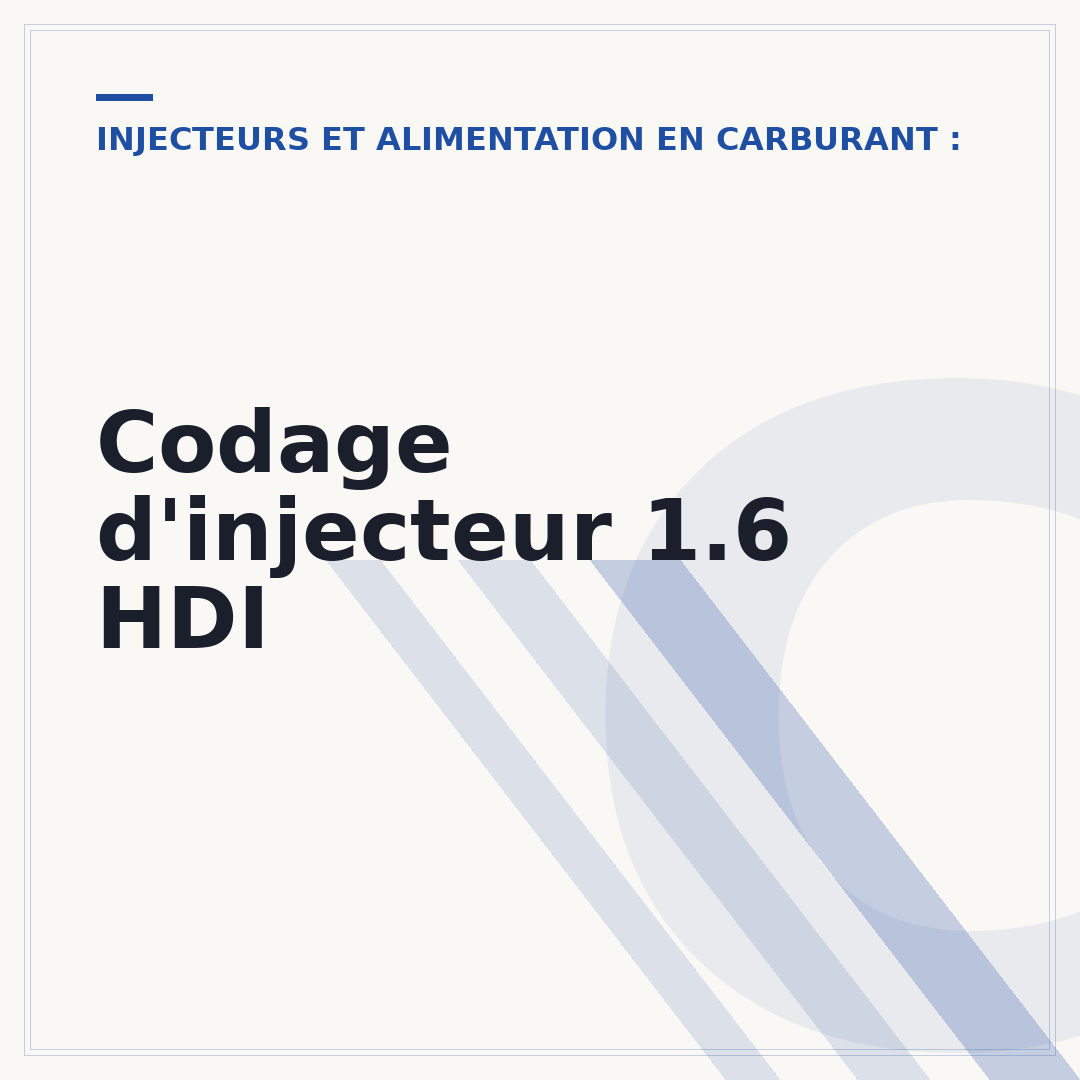 Codage d'injecteur 1.6 HDI