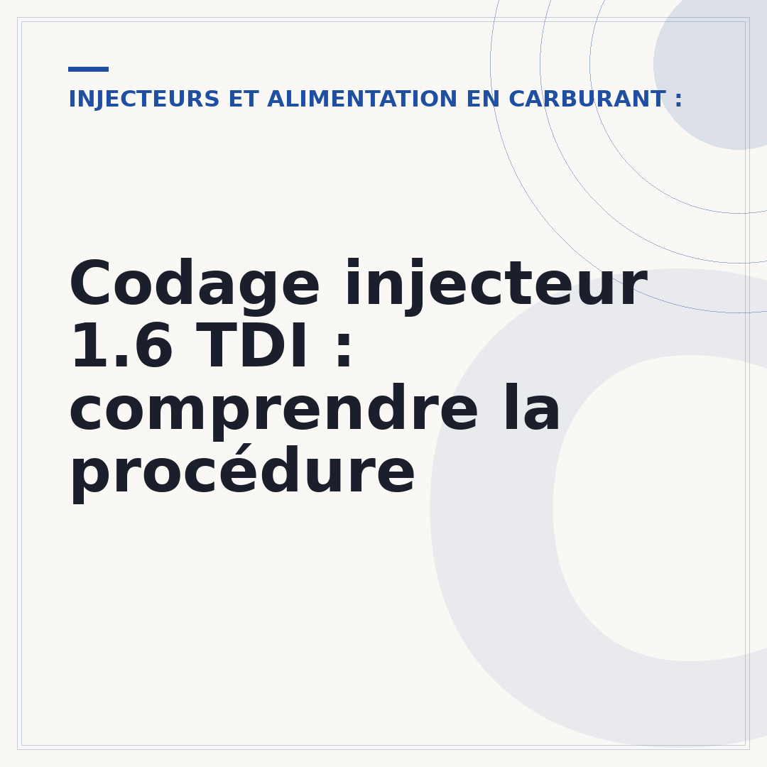Codage injecteur 1.6 TDI : comprendre la procédure