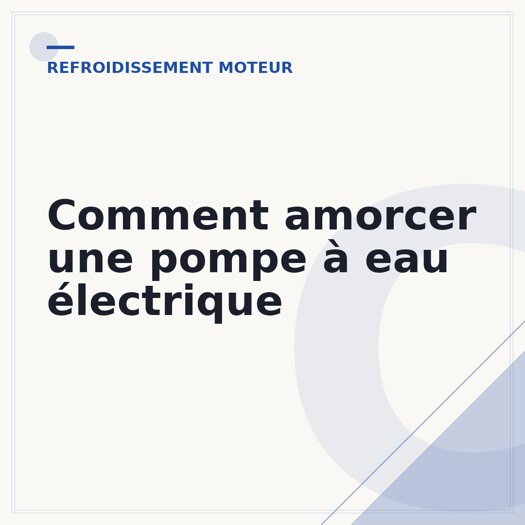 Comment amorcer une pompe à eau électrique