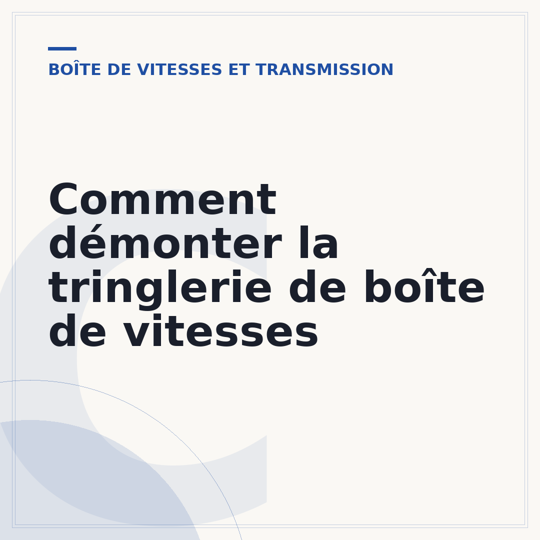 Comment démonter la tringlerie de boîte de vitesses