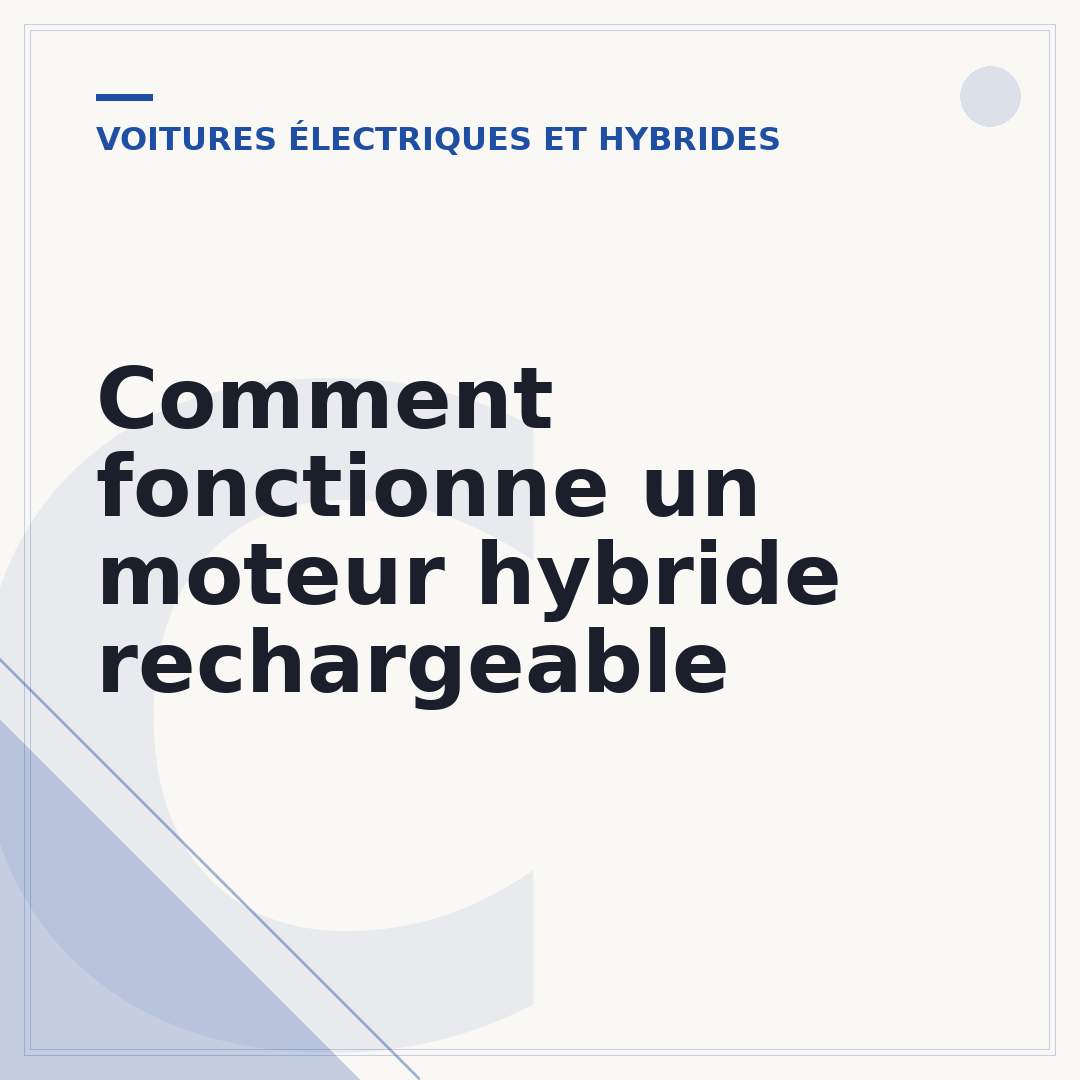 Comment fonctionne un moteur hybride rechargeable