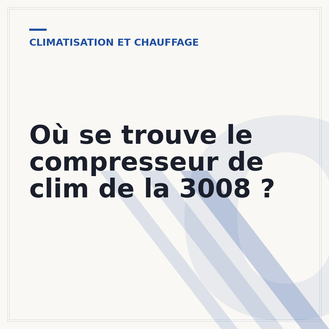 Où se trouve le compresseur de clim de la 3008 ?