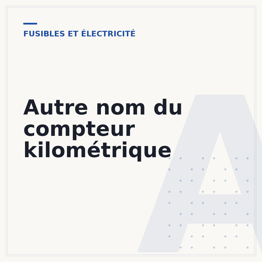 Autre nom du compteur kilométrique