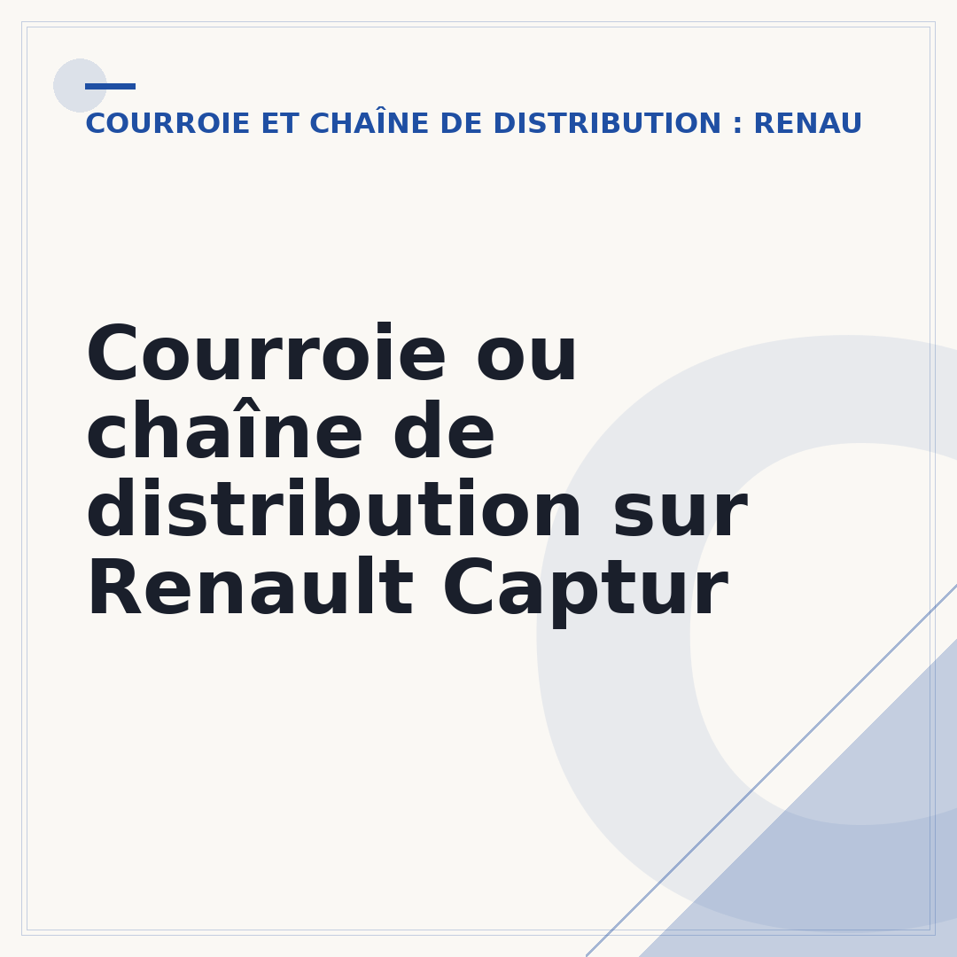 Courroie ou chaîne de distribution sur Renault Captur