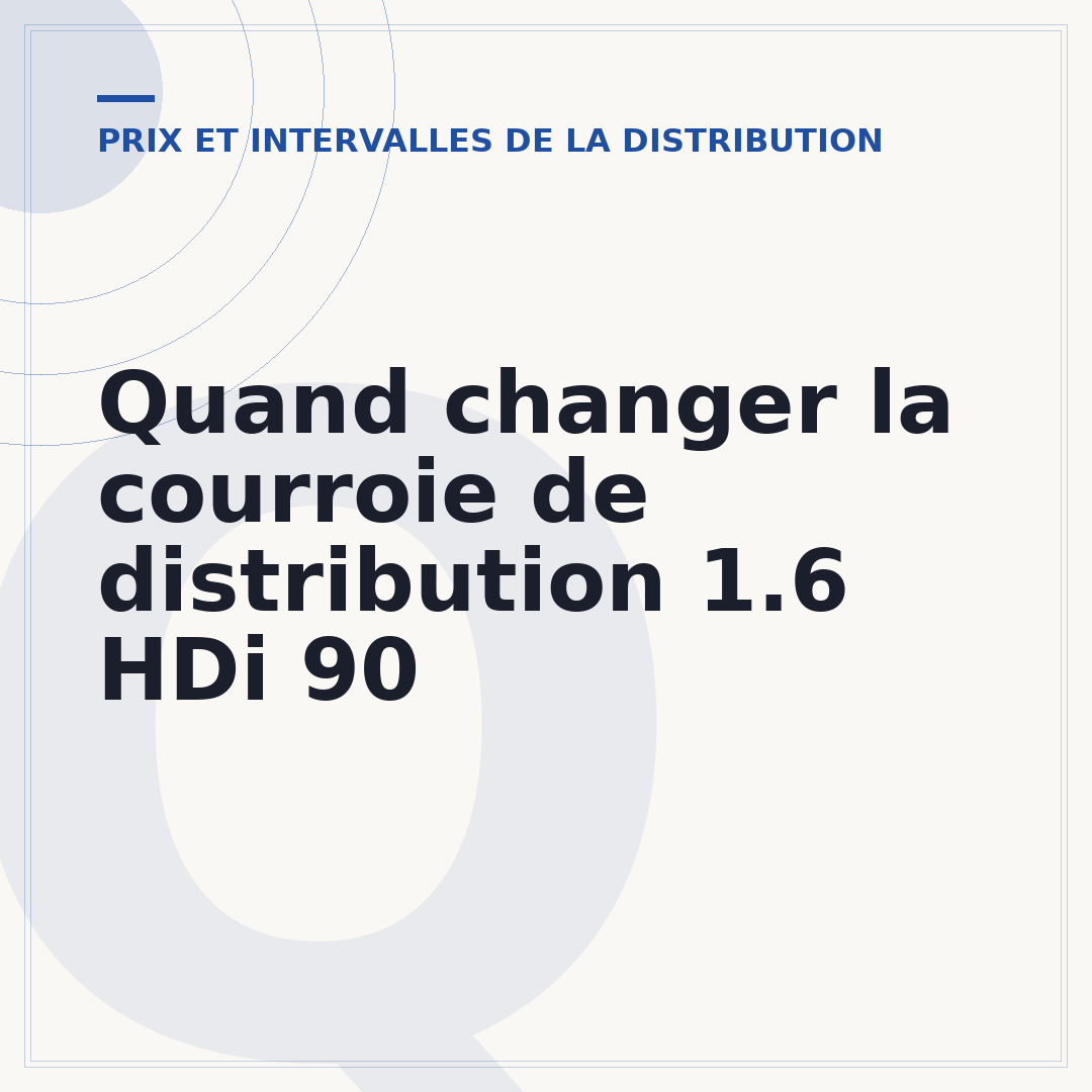 Quand changer la courroie de distribution 1.6 HDi 90