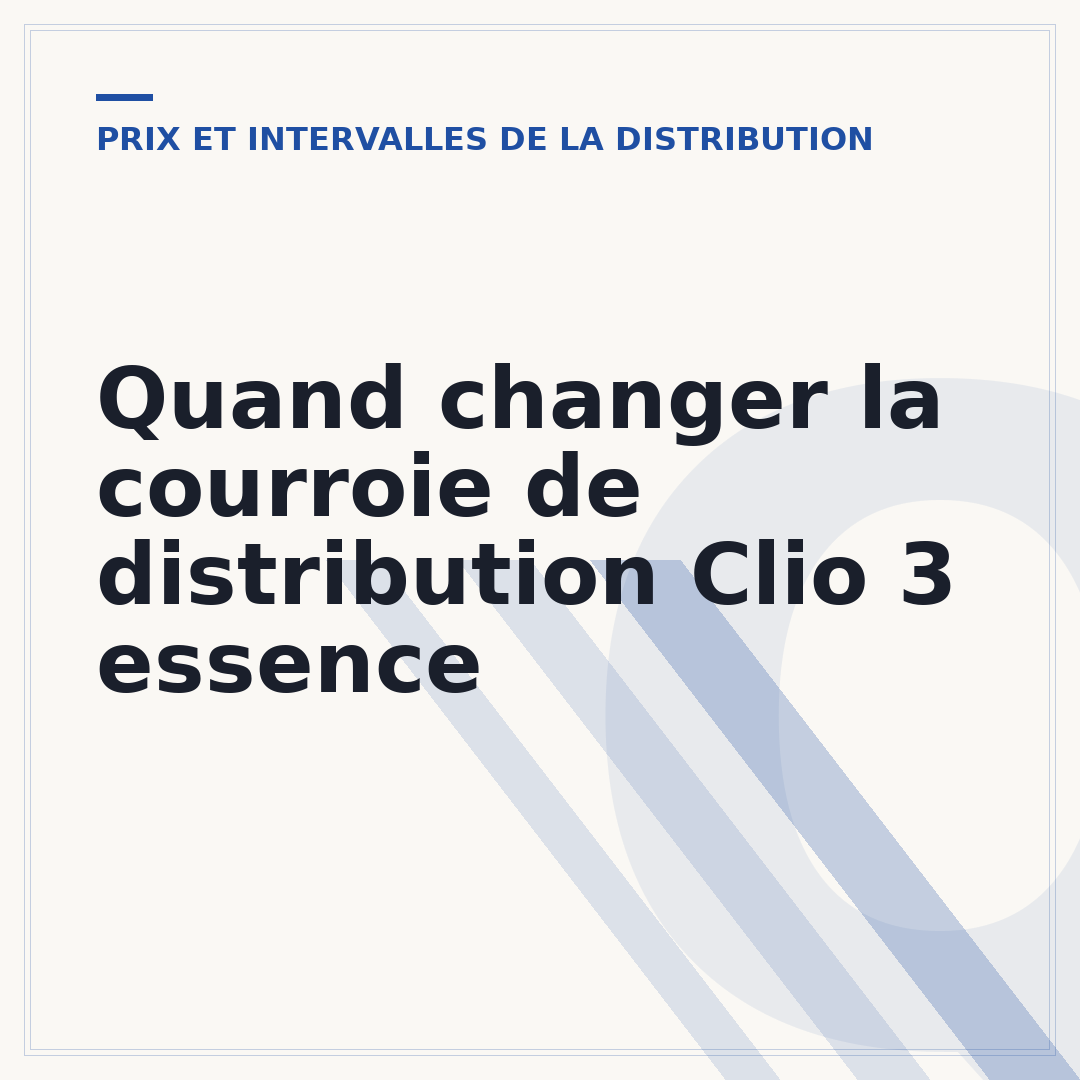 Quand changer la courroie de distribution Clio 3 essence