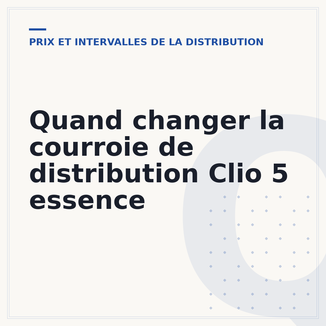 Quand changer la courroie de distribution Clio 5 essence