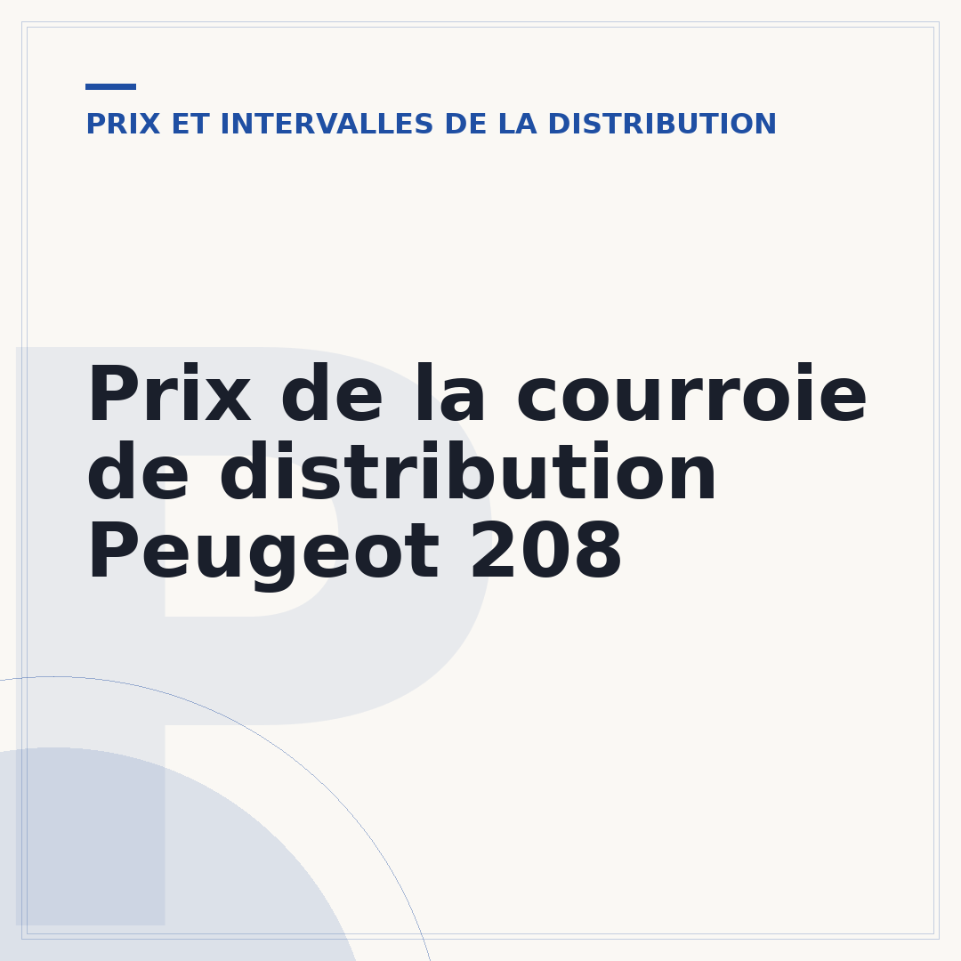Prix de la courroie de distribution Peugeot 208