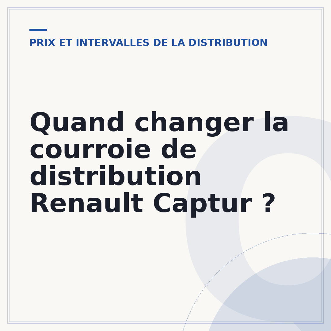 Quand changer la courroie de distribution Renault Captur ?