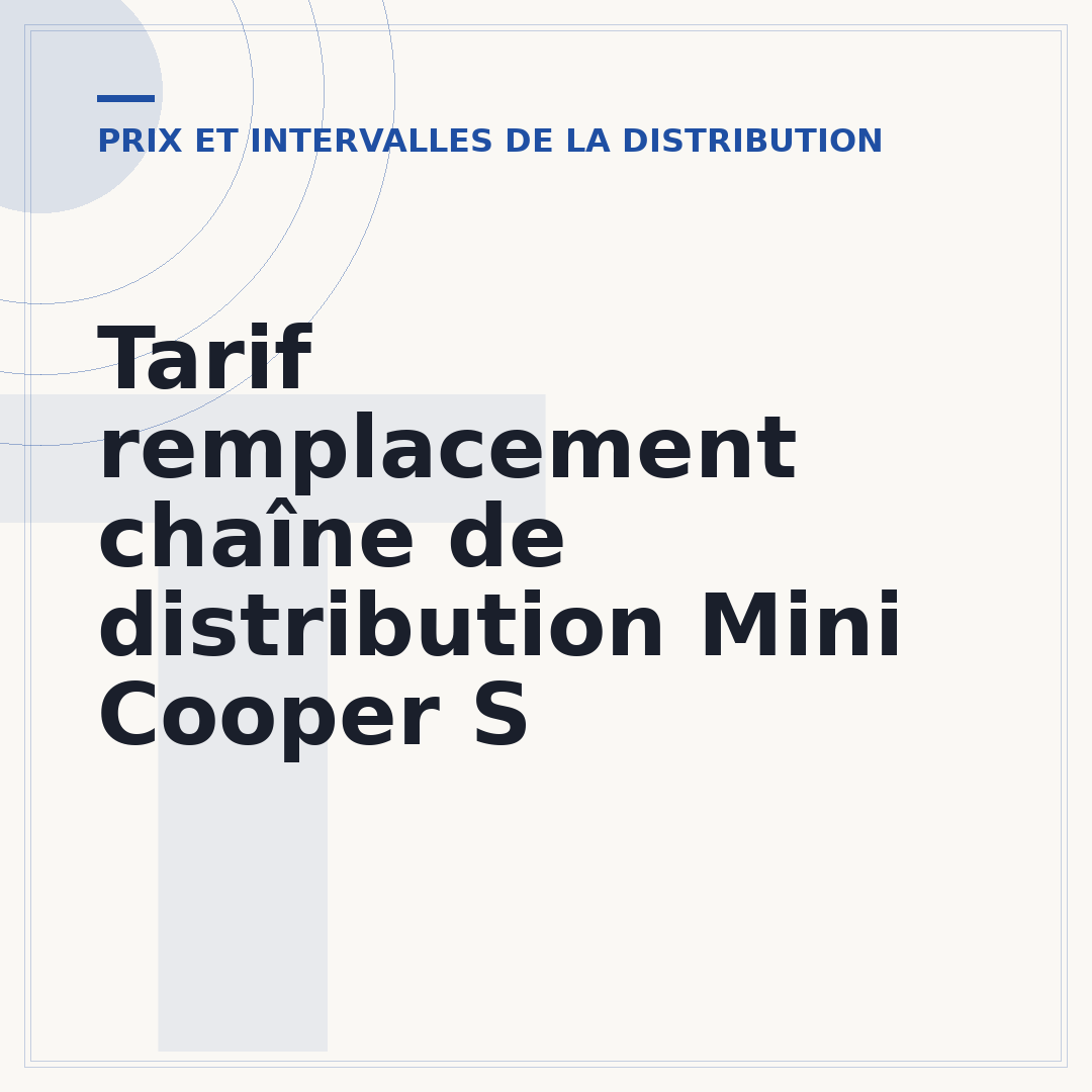 Tarif remplacement chaîne de distribution Mini Cooper S