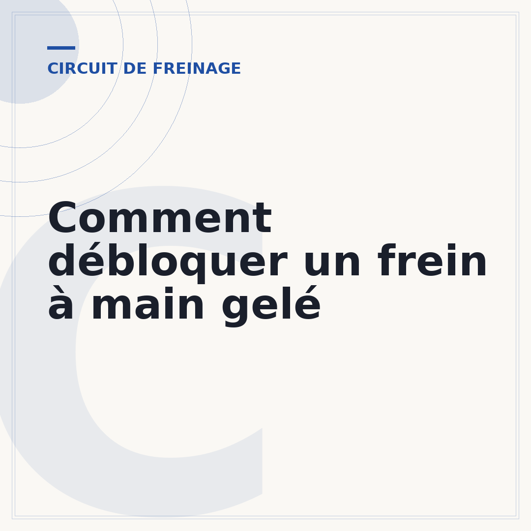 Comment débloquer un frein à main gelé