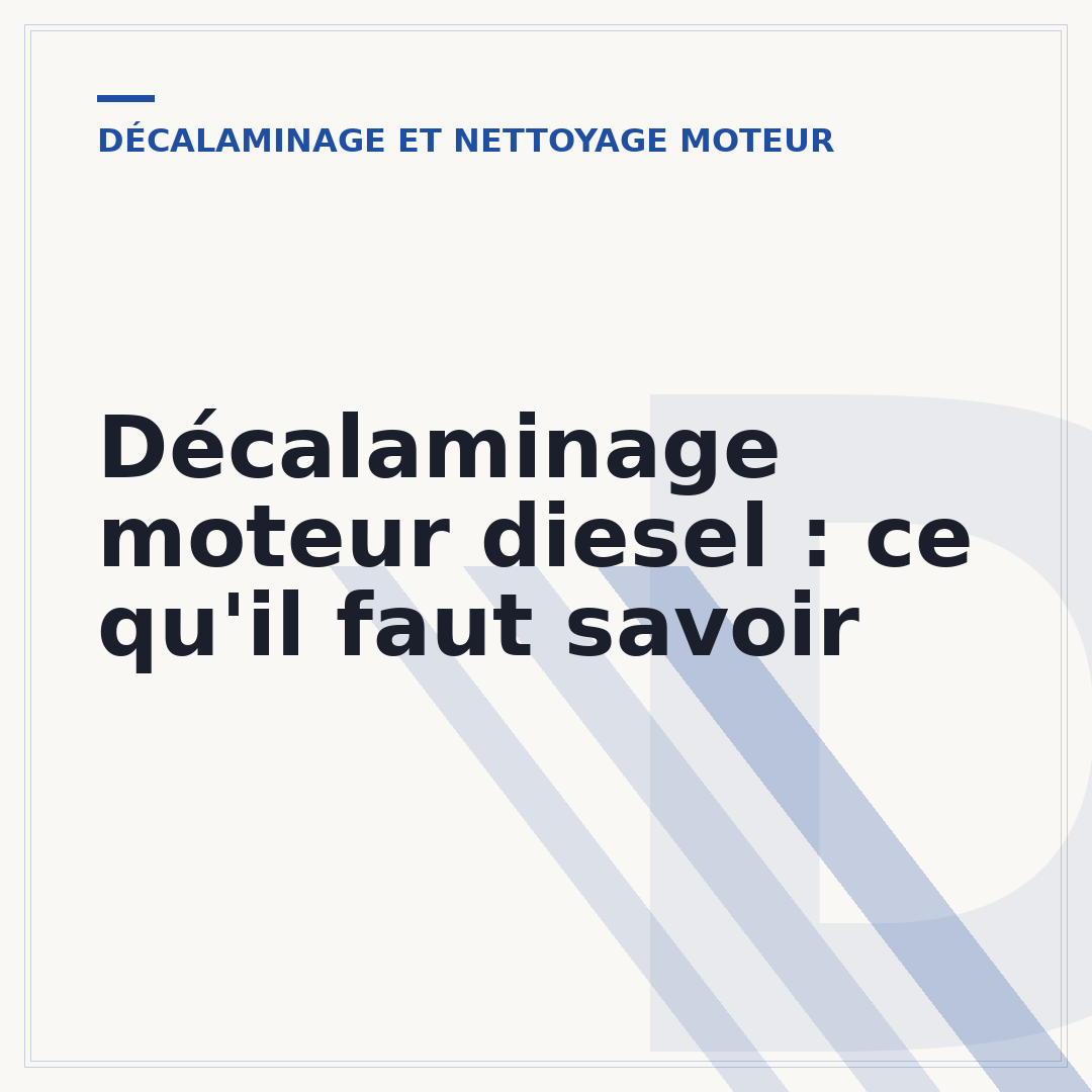 Décalaminage moteur diesel : ce qu'il faut savoir