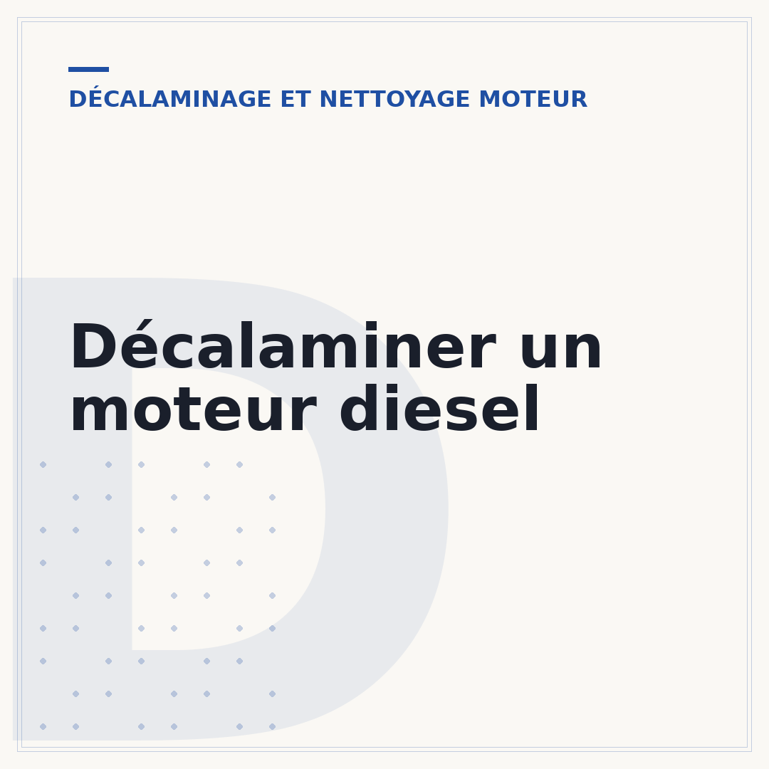 Décalaminer un moteur diesel
