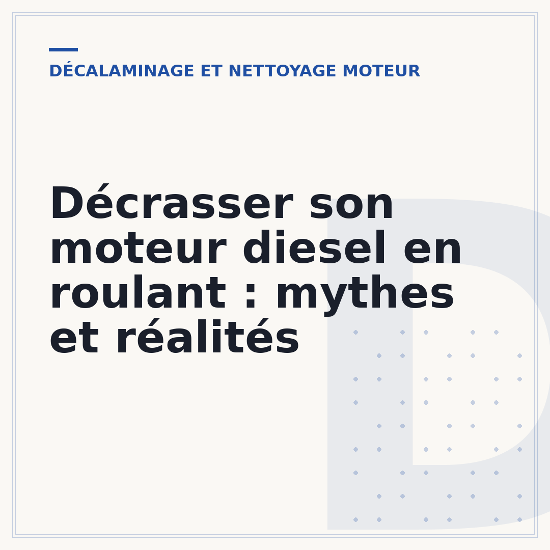 Décrasser son moteur diesel en roulant : mythes et réalités
