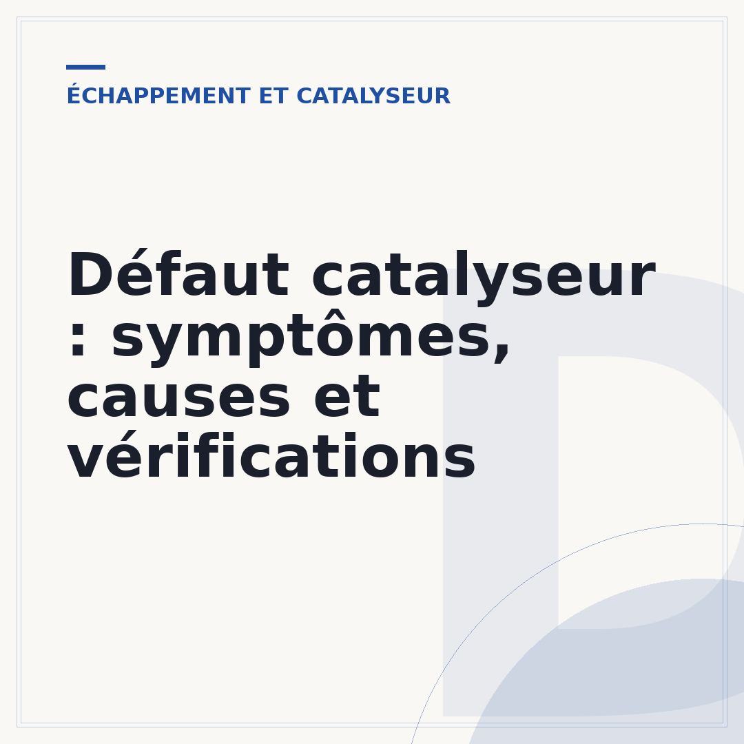 Défaut catalyseur : symptômes, causes et vérifications
