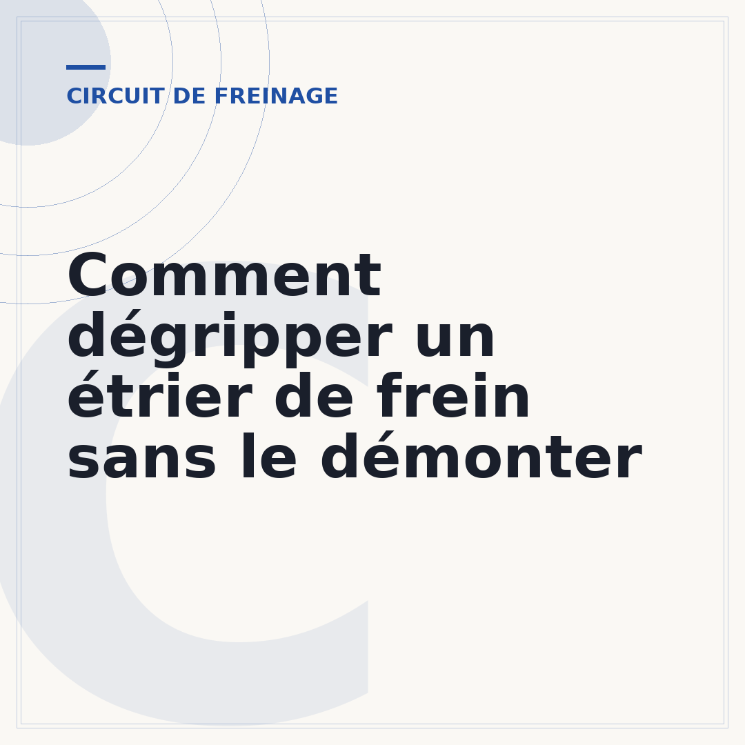 Comment dégripper un étrier de frein sans le démonter