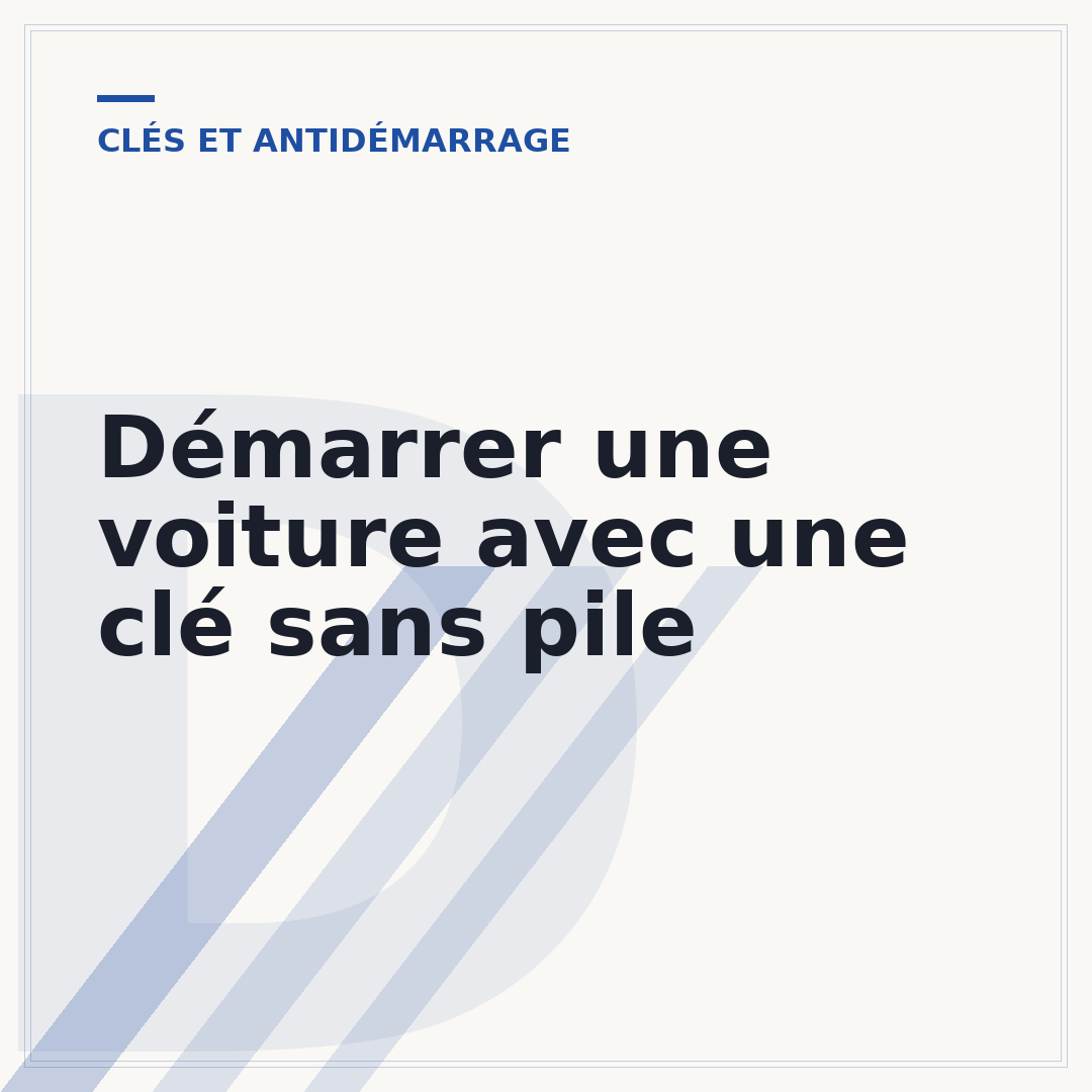 Démarrer une voiture avec une clé sans pile