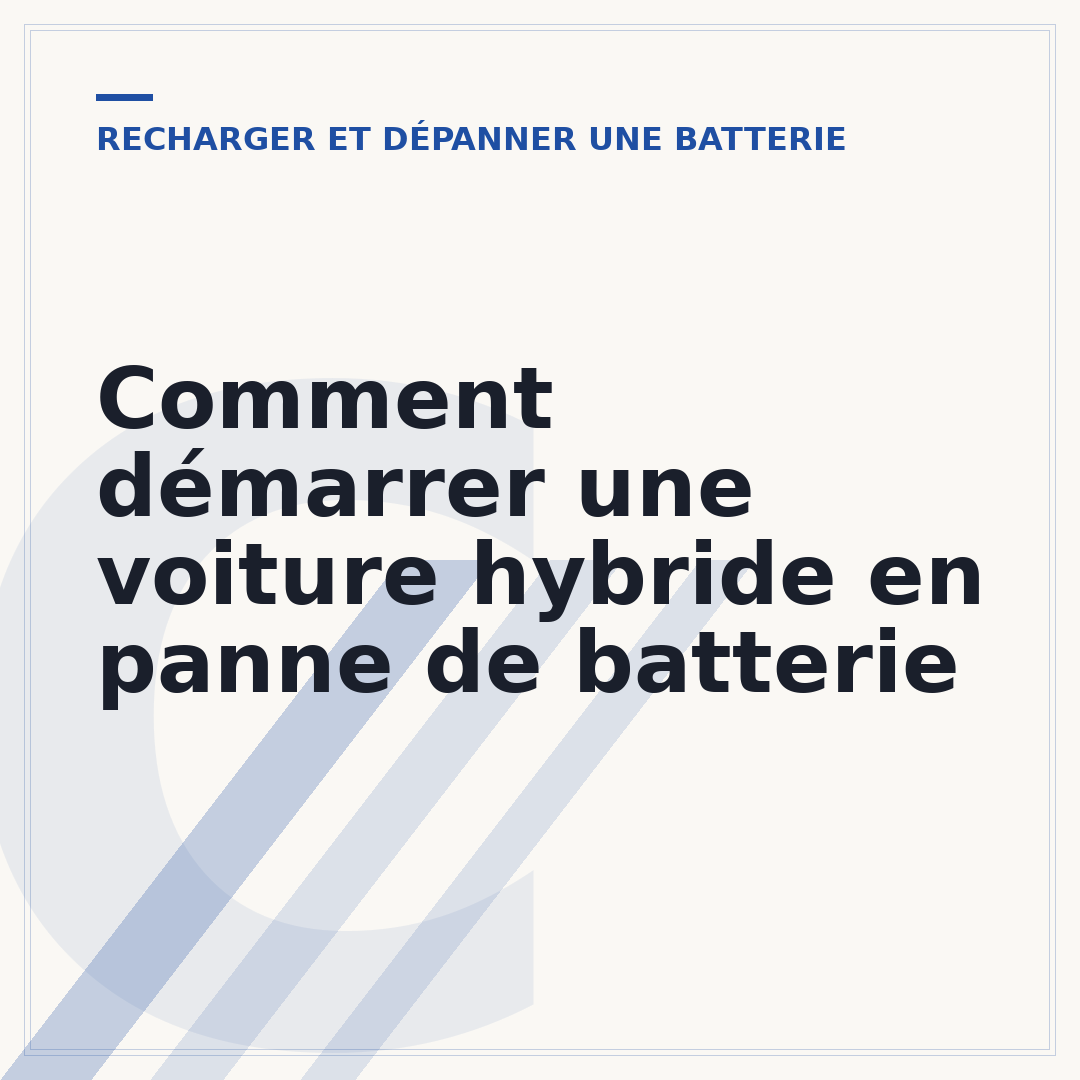 Comment démarrer une voiture hybride en panne de batterie
