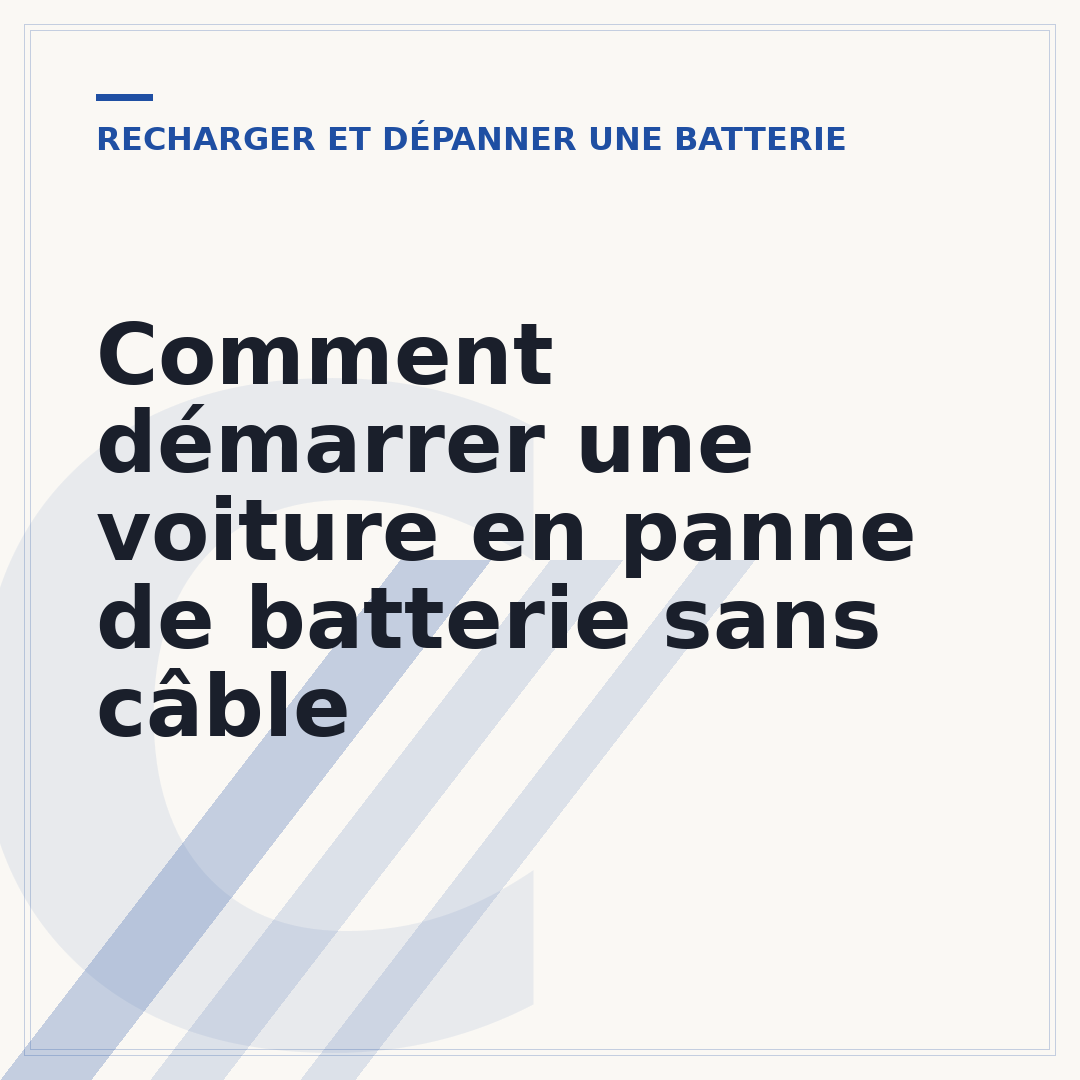 Comment démarrer une voiture en panne de batterie sans câble
