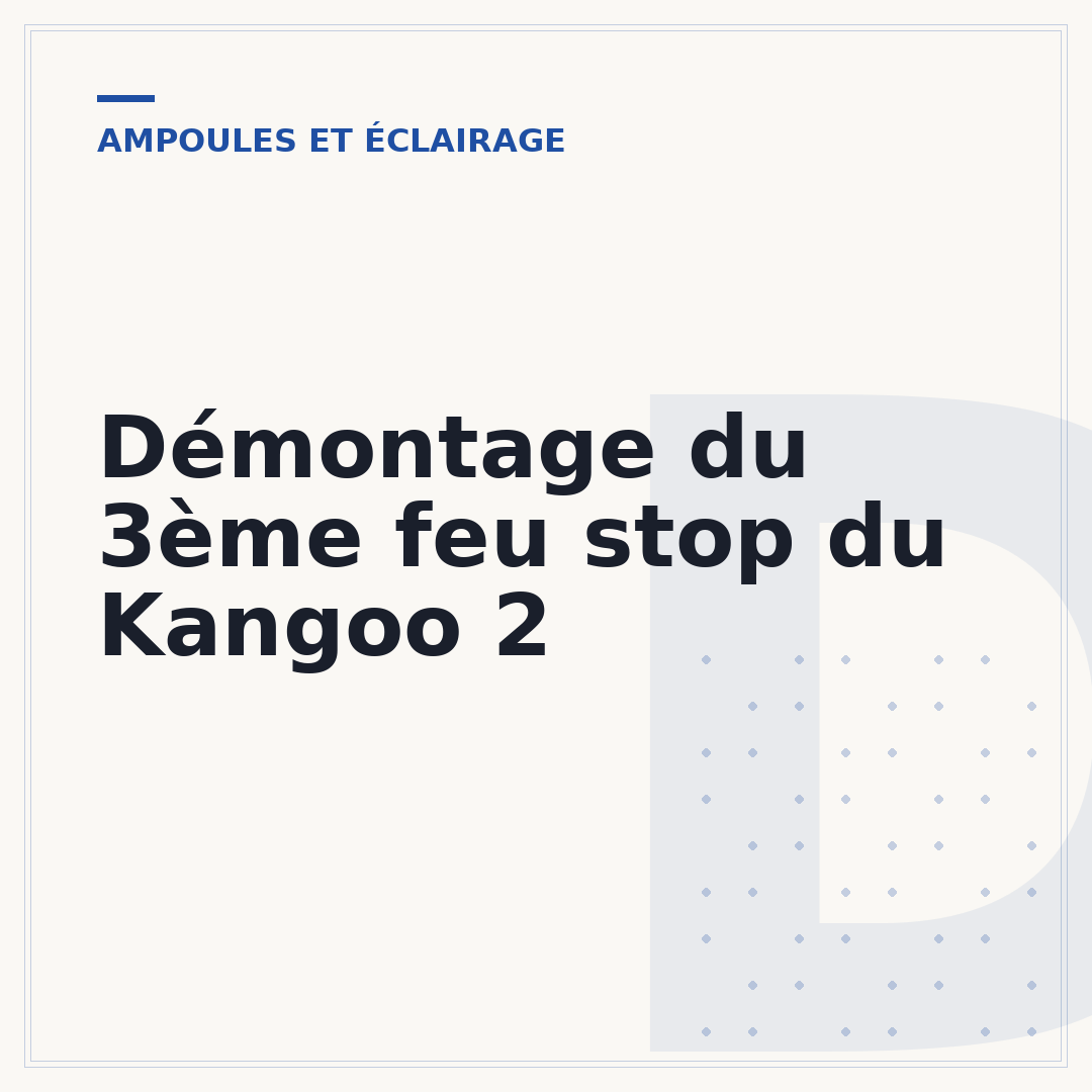 Démontage du 3ème feu stop du Kangoo 2