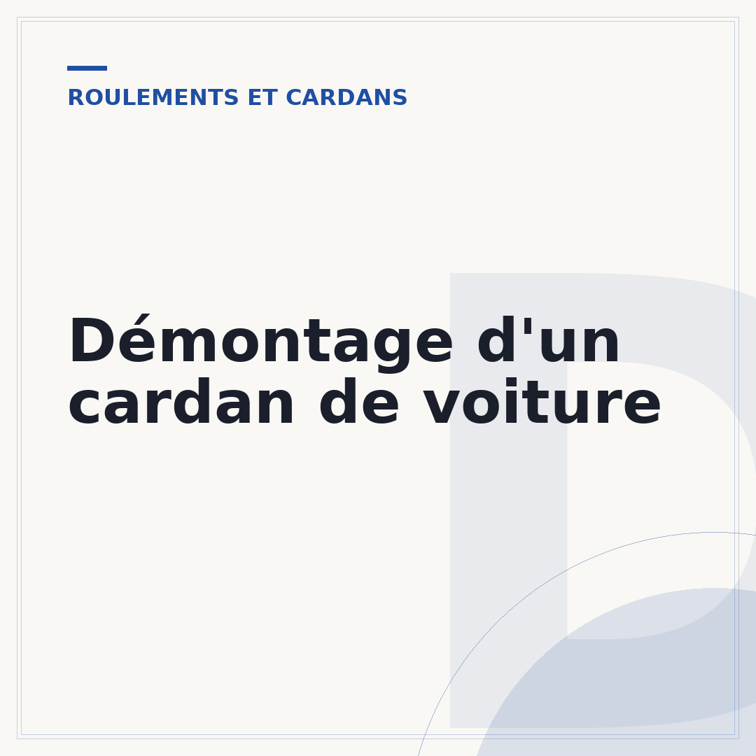 Démontage d'un cardan de voiture