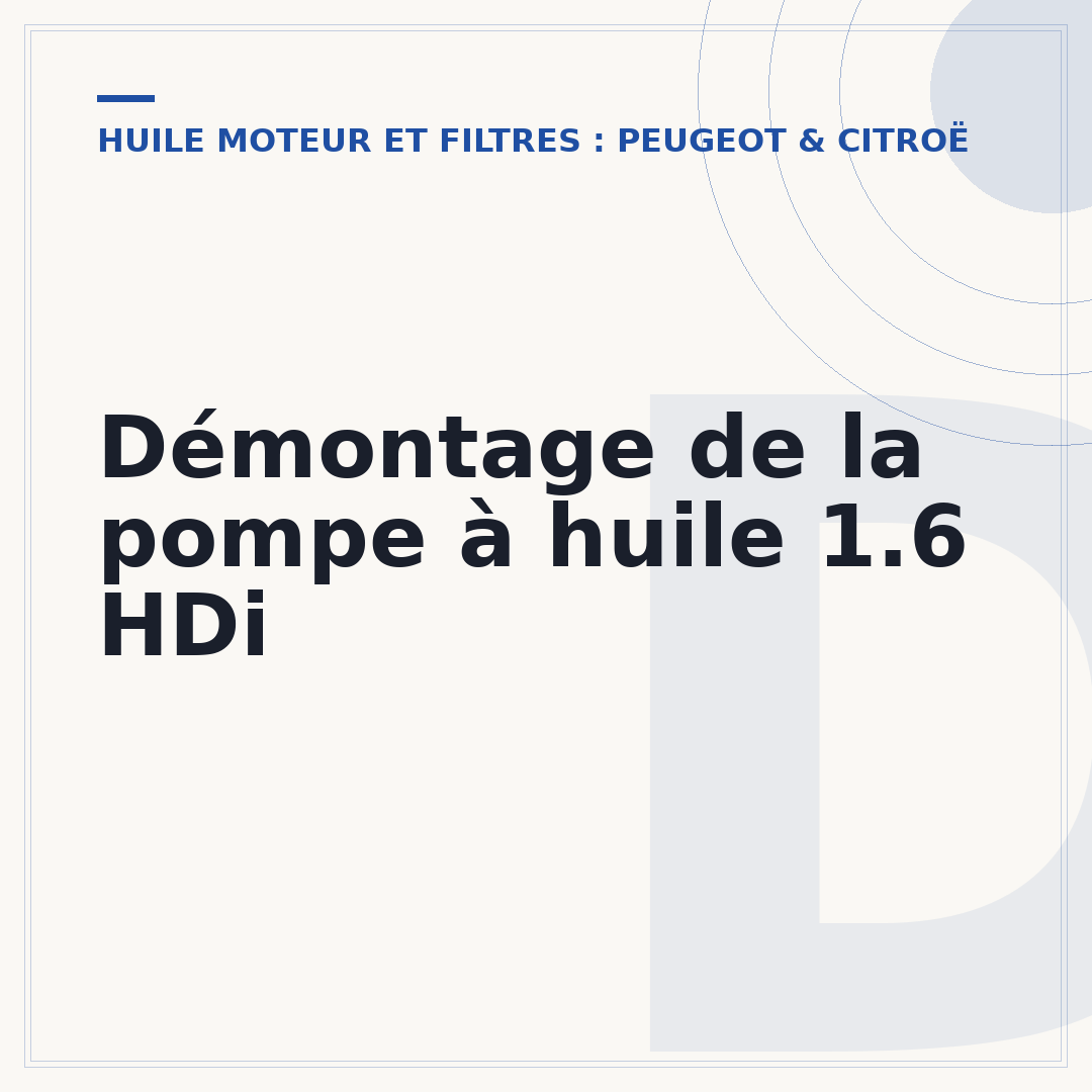 Démontage de la pompe à huile 1.6 HDi