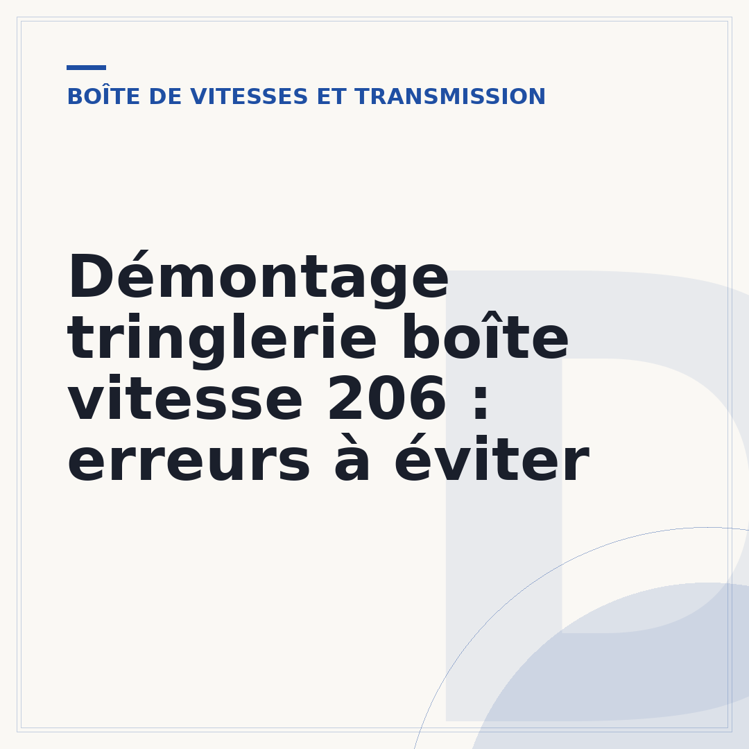 Démontage tringlerie boîte vitesse 206 : erreurs à éviter