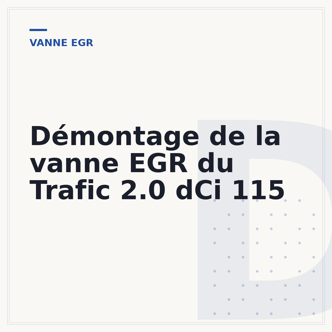 Démontage de la vanne EGR du Trafic 2.0 dCi 115
