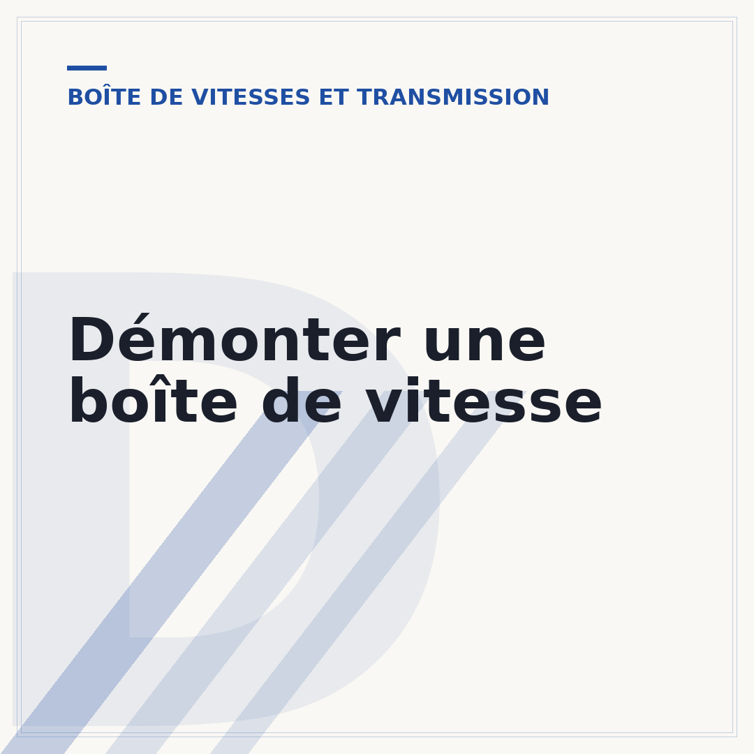 Démonter une boîte de vitesse