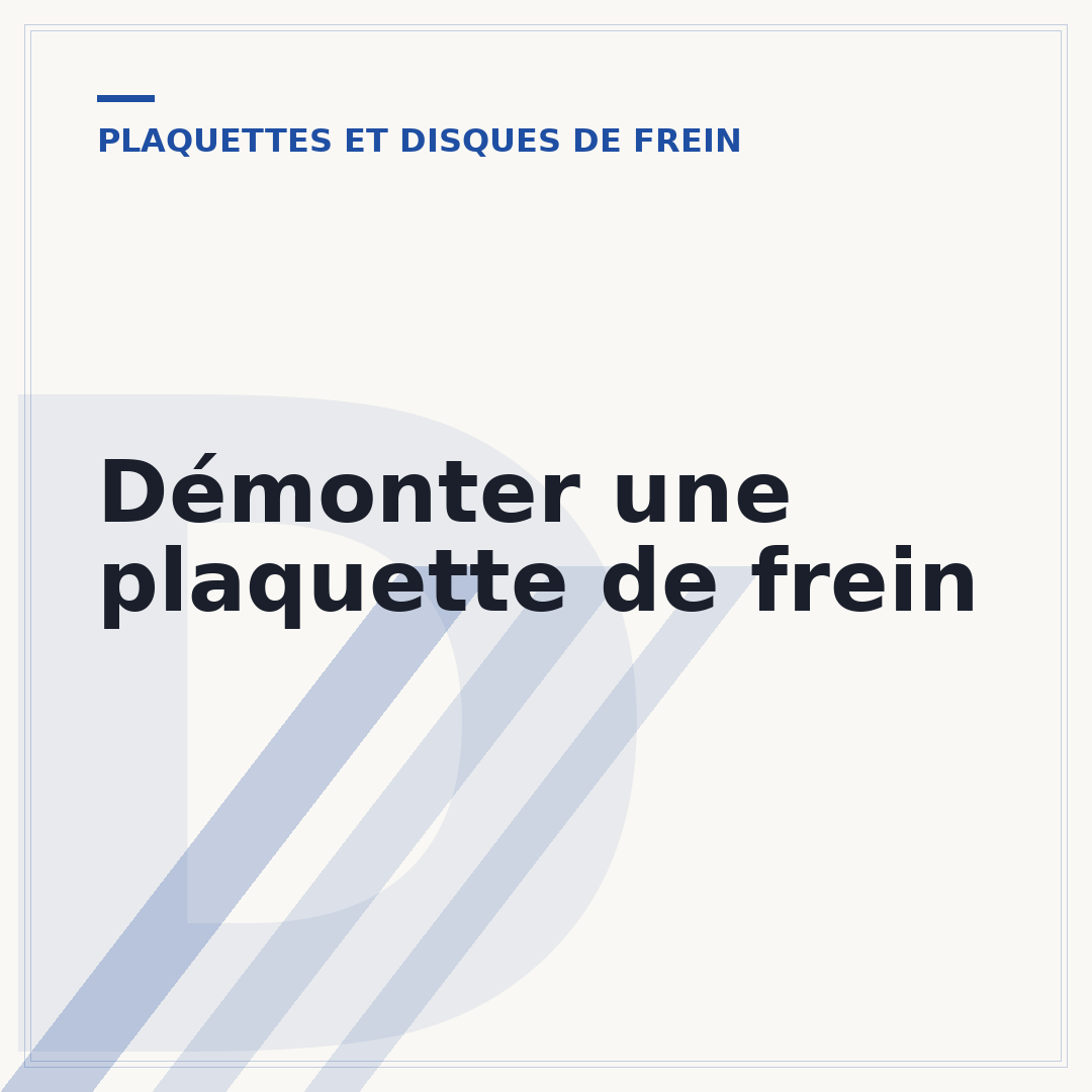 Démonter une plaquette de frein