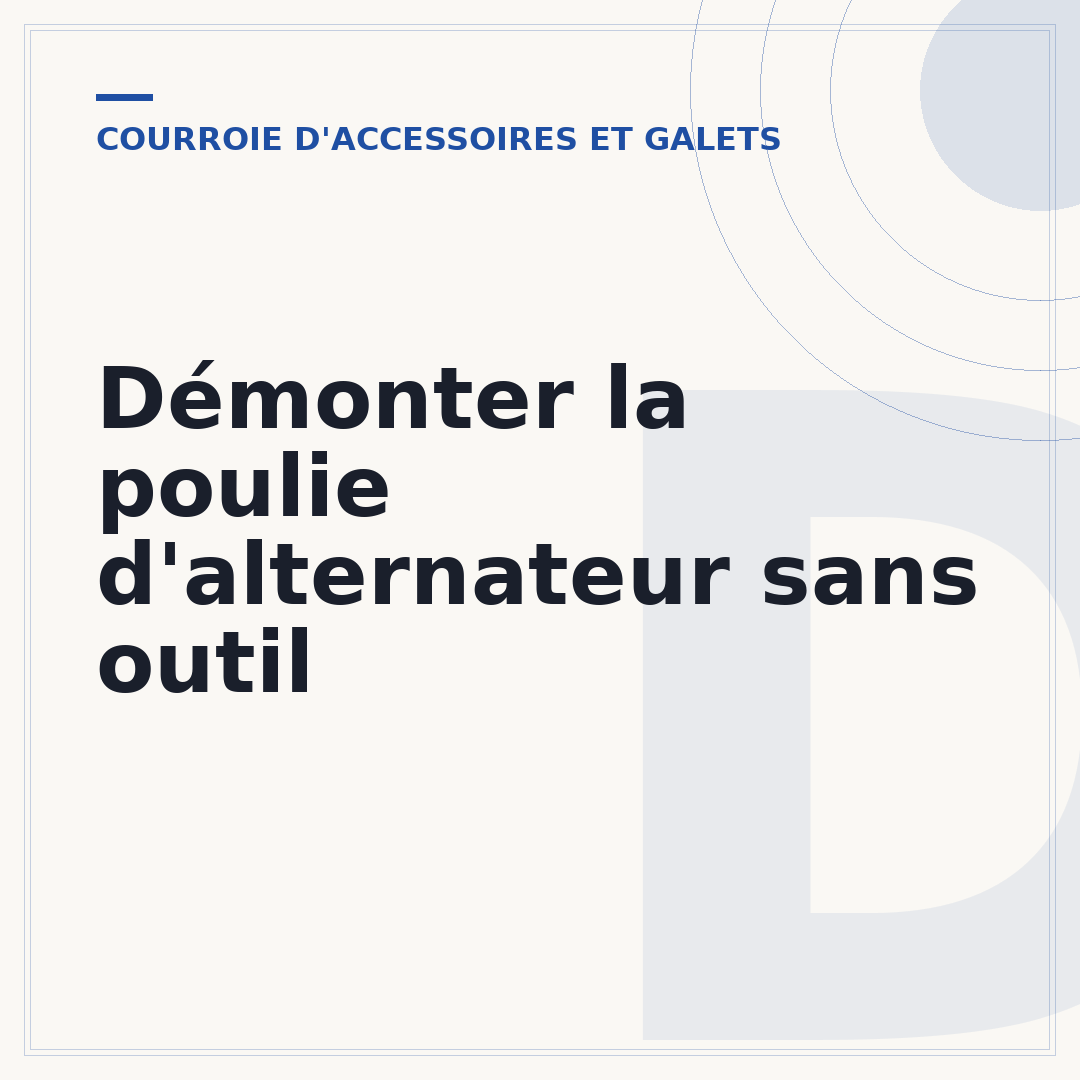 Démonter la poulie d'alternateur sans outil