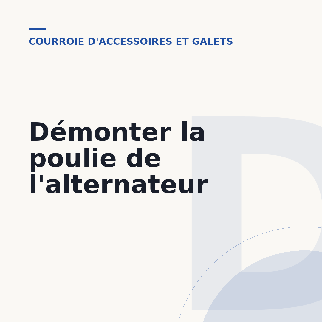 Démonter la poulie de l'alternateur