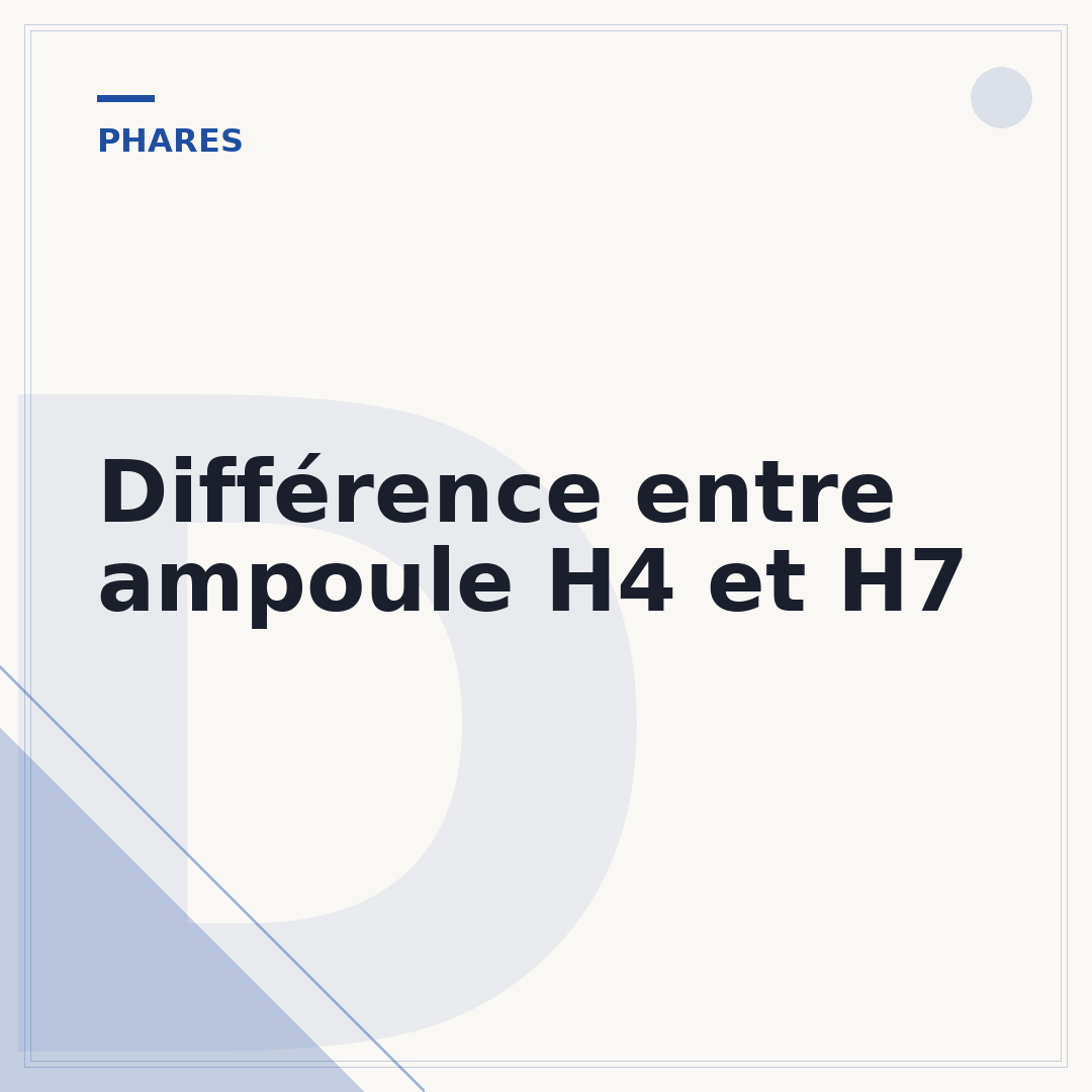 Différence entre ampoule H4 et H7