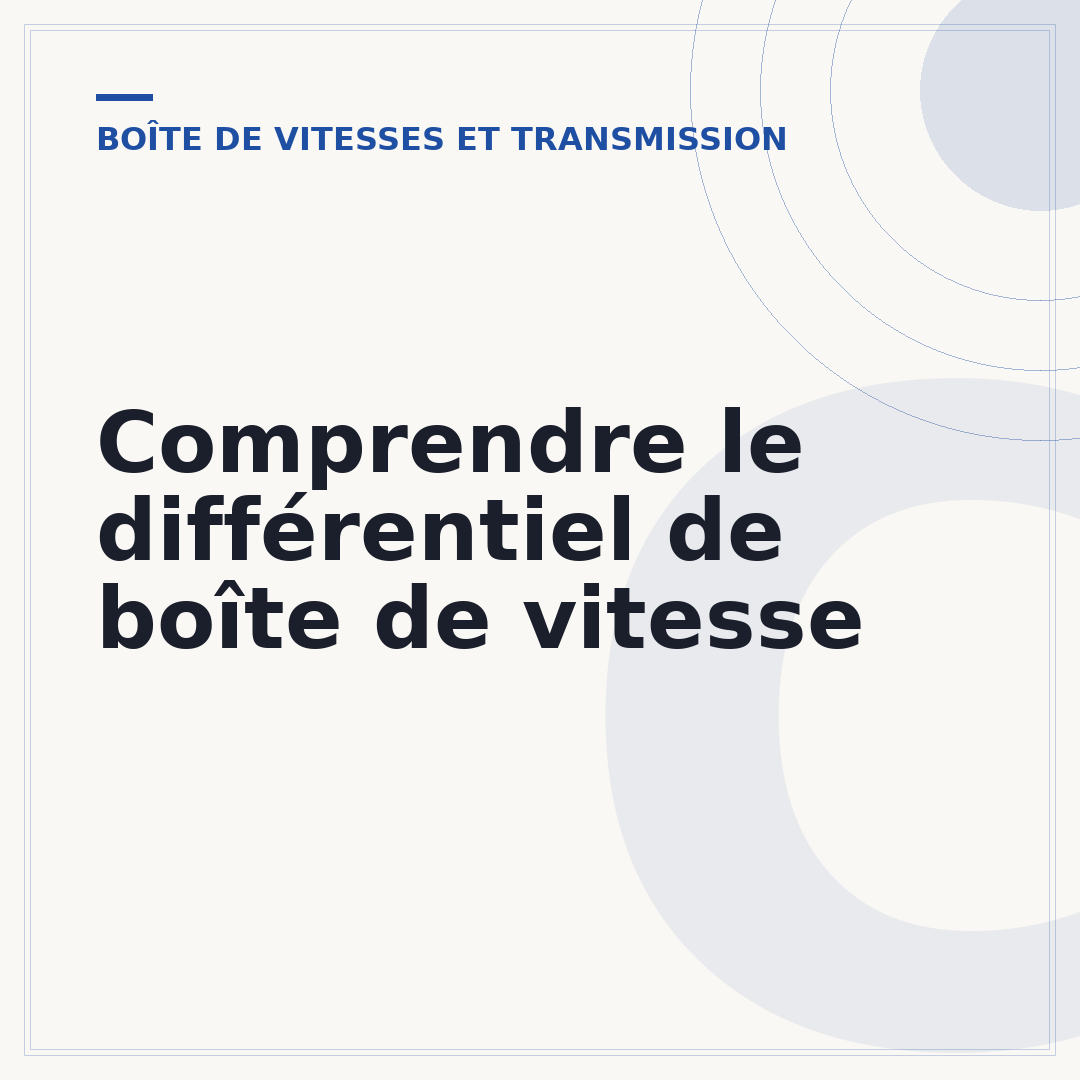 Comprendre le différentiel de boîte de vitesse