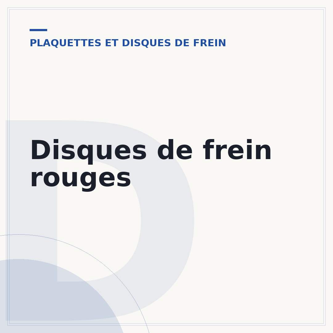 Disques de frein rouges