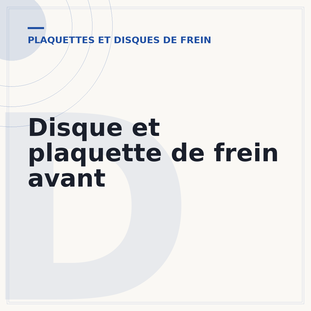 Disque et plaquette de frein avant