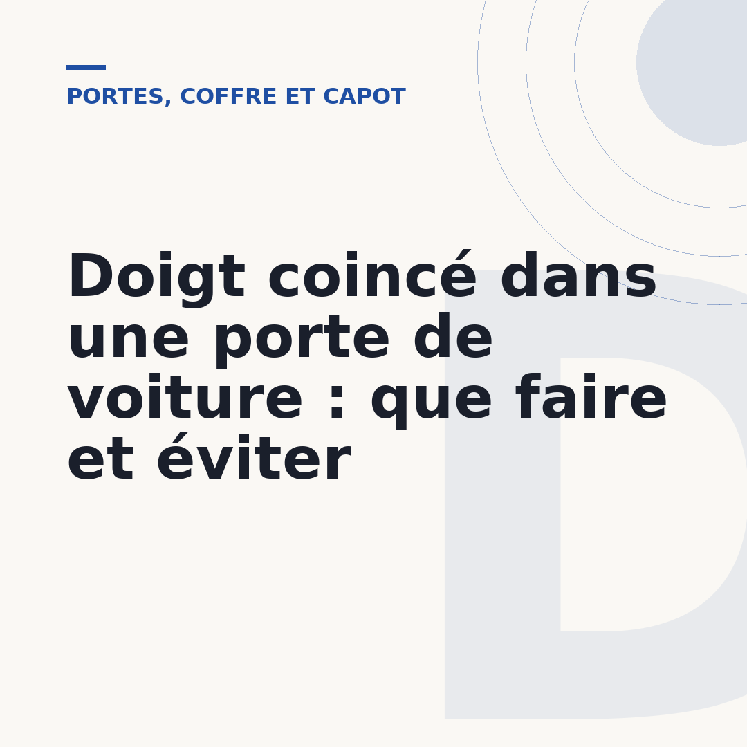 Doigt coincé dans une porte de voiture : que faire et éviter