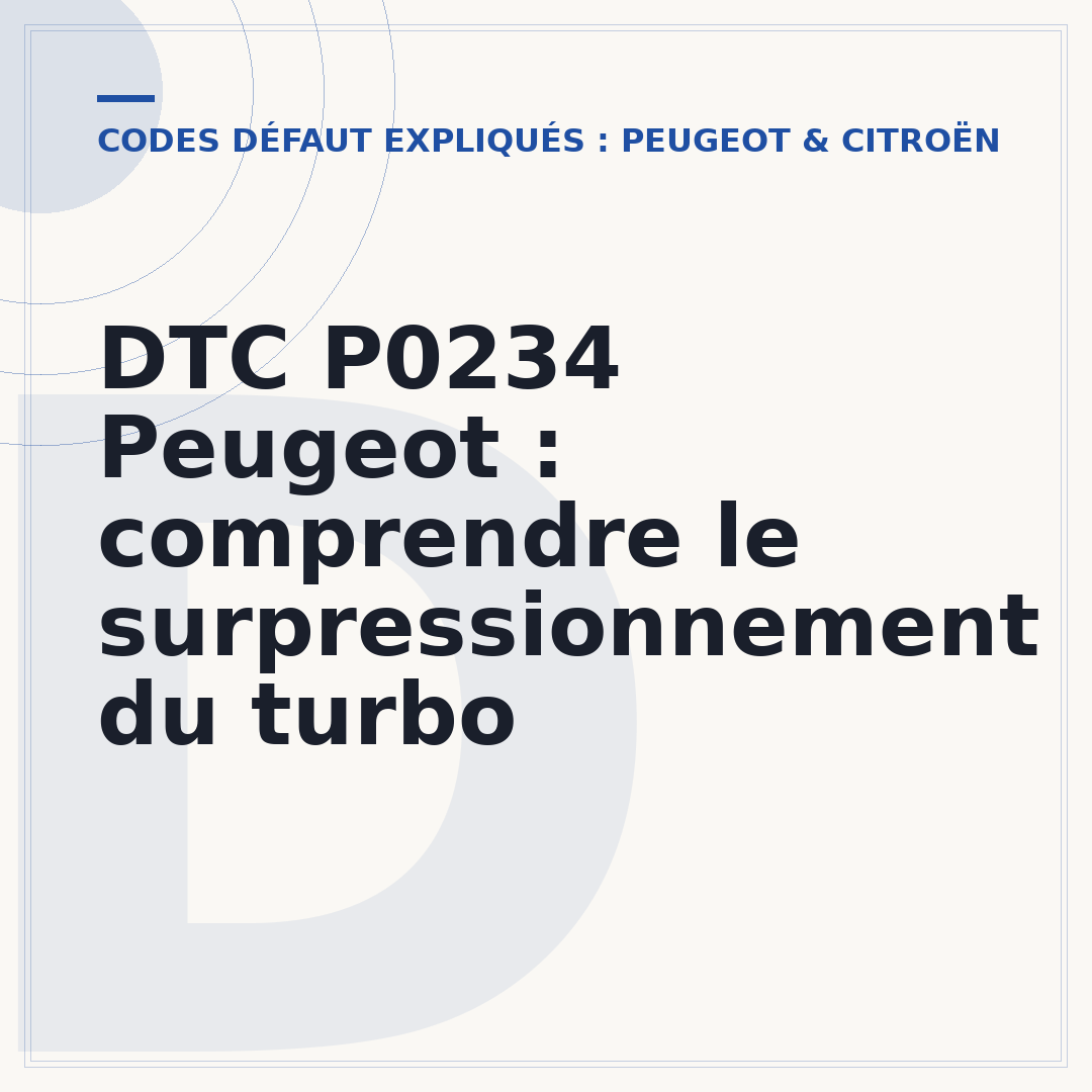 DTC P0234 Peugeot : comprendre le surpressionnement du turbo