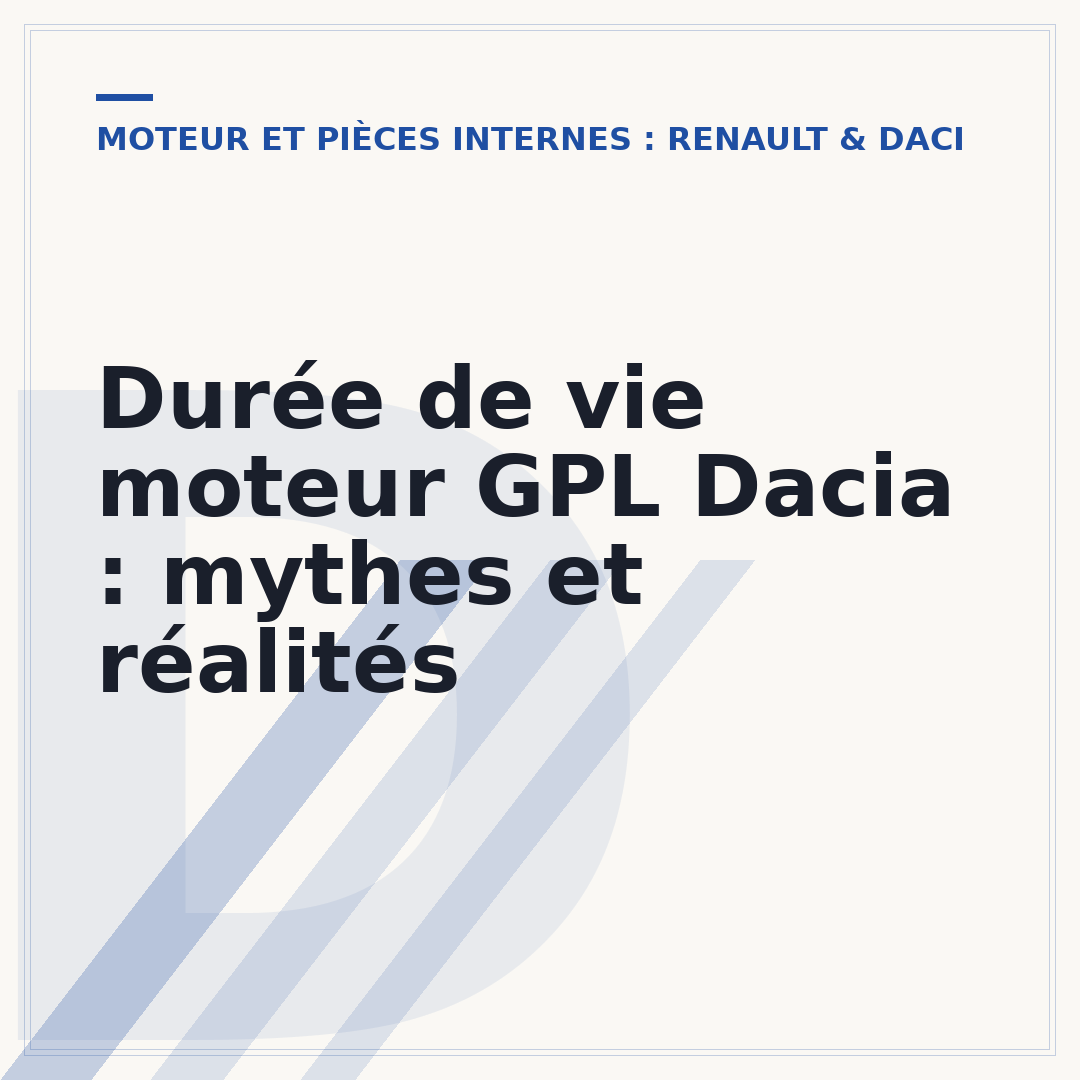 Durée de vie moteur GPL Dacia : mythes et réalités