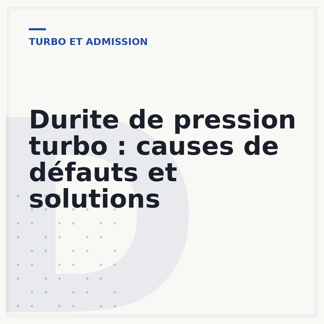 Durite de pression turbo : causes de défauts et solutions