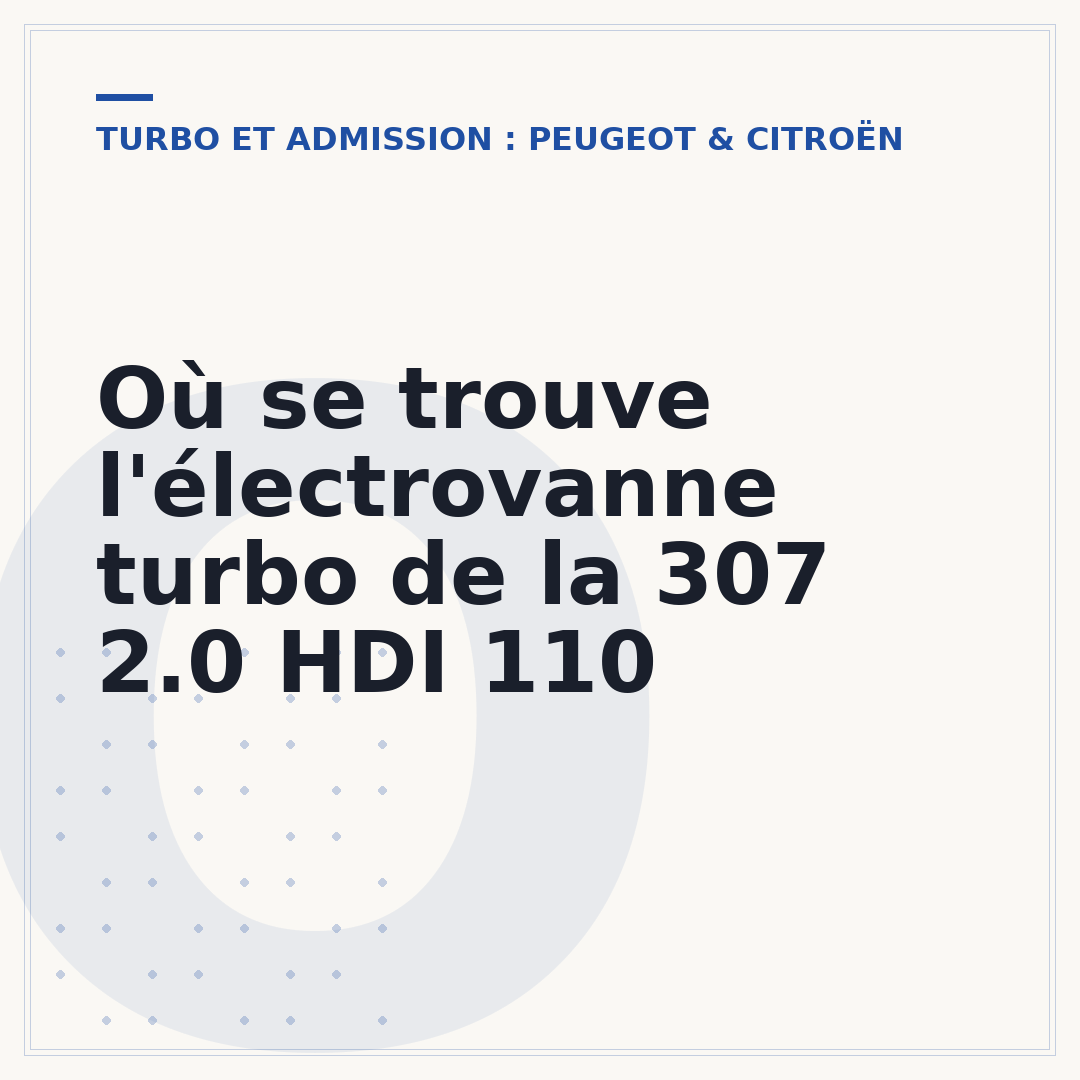 Où se trouve l'électrovanne turbo de la 307 2.0 HDI 110