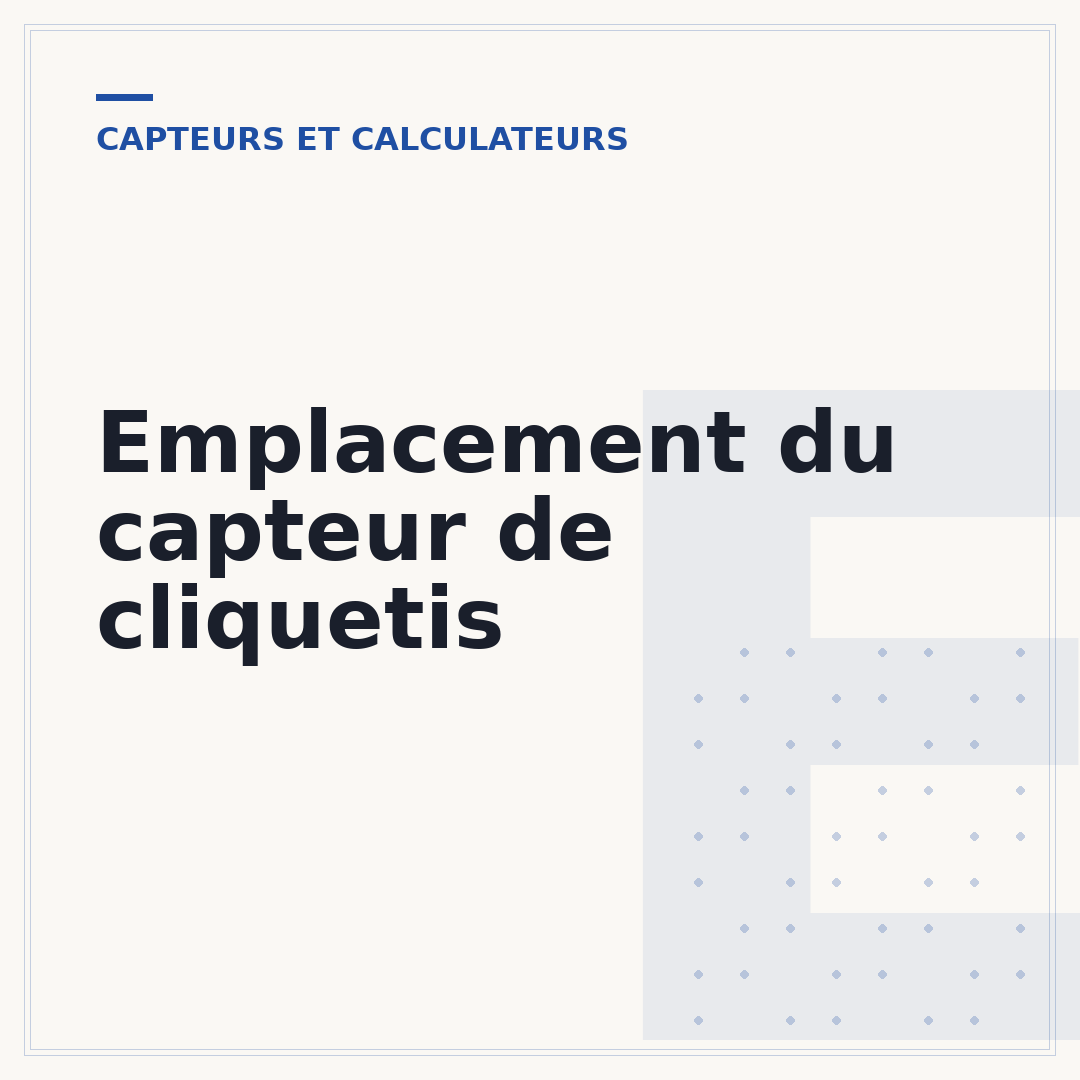 Emplacement du capteur de cliquetis
