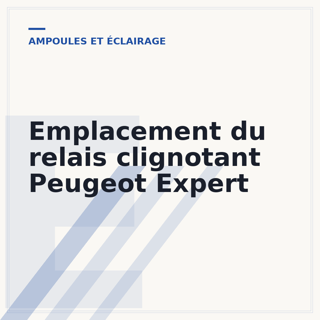 Emplacement du relais clignotant Peugeot Expert