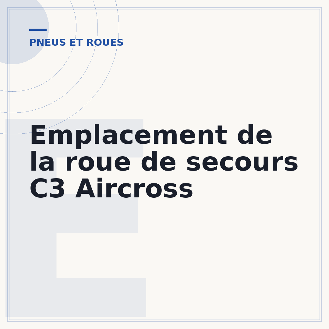Emplacement de la roue de secours C3 Aircross