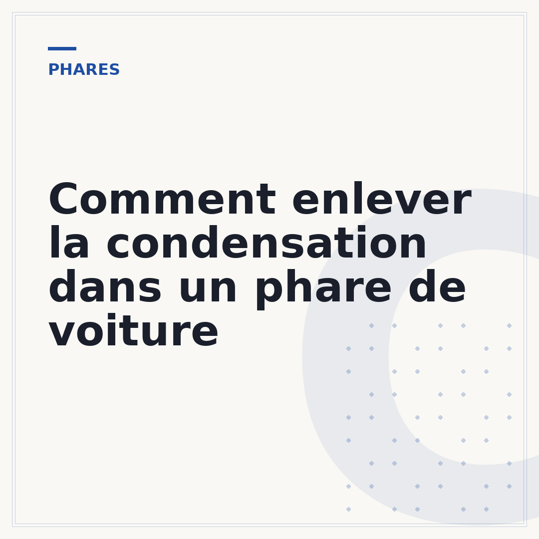 Comment enlever la condensation dans un phare de voiture