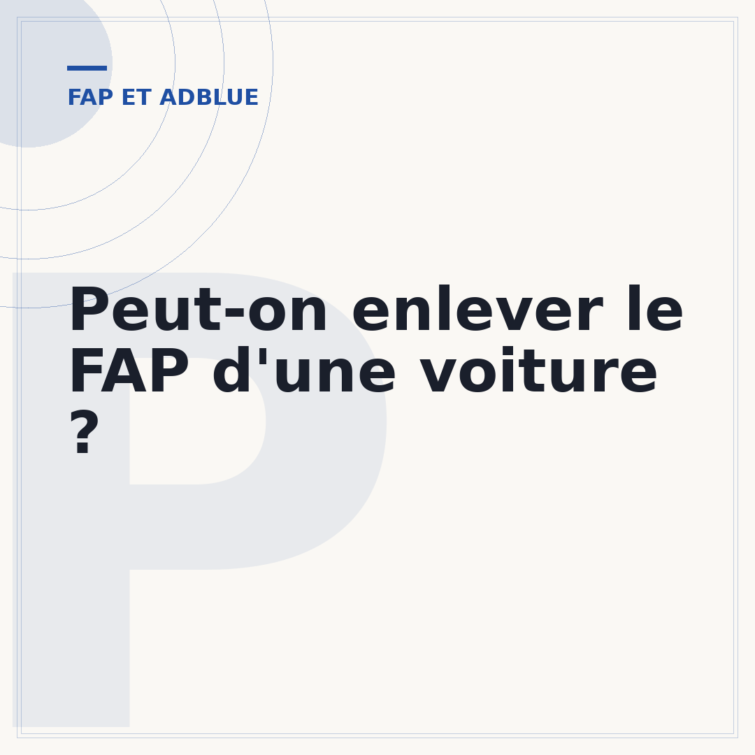 Peut-on enlever le FAP d'une voiture ?