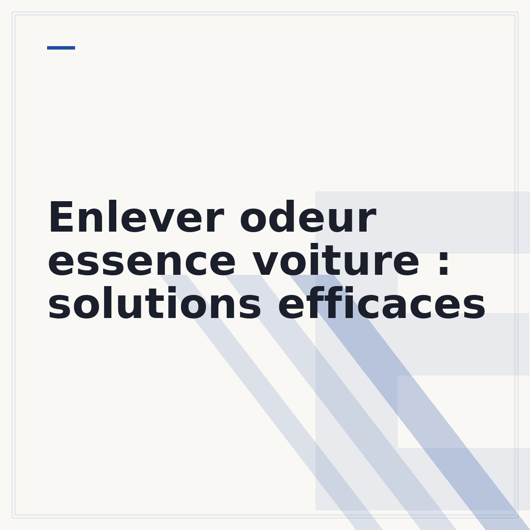 Enlever odeur essence voiture : solutions efficaces