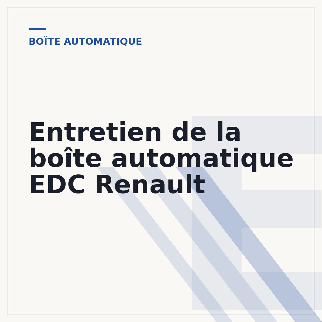 Entretien de la boîte automatique EDC Renault