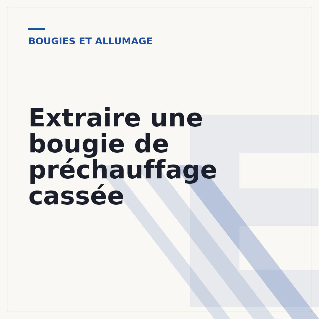 Extraire une bougie de préchauffage cassée